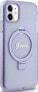 Guess Guess GUHMN61HRSGSU iPhone 11 / Xr 6.1" fioletowy/purple hardcase Ring Stand Script Glitter MagSafe