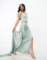 Фото #1 товара Kanya London Saree drape skirt co-ord in soft olive