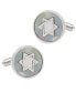 ფოტო #1 პროდუქტის Men's Star of David Mother of Pearl Stainless Steel Cufflinks