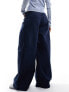 Monki baggy fit trousers in navy