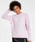 Фото #1 товара Women's Fuzzy-Knit Crewneck Sweater, Created for Macy's
