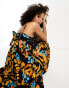 Фото #3 товара River Island tiered maxi beach dress in black tropical print