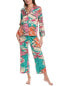 Фото #1 товара Natori 2Pc Orient Express Notch Pajama Pant Set Women's Blue Xs