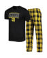 Men's Black, Gold San Diego Padres Badge T-shirt and Pants Sleep Set