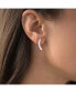 Cubic Zirconia Pave Curved Ear Climbers in Sterling Silver (Also in 14k Gold Over Silver)