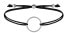 String bracelet with black / steel ring