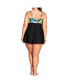 Фото #2 товара Women's Plus Size Empire Print Swim Dress
