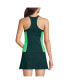Фото #3 товара Women's Chlorine Resistant High Neck Zip Front Racerback Tankini Swimsuit Top