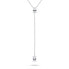 Long silver necklace with zircons NCL145W