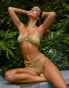 Moda Minx x Priscilla Ricart bandeu hoop bikini top in high shine gold