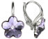 Фото #1 товара Girl´s silver earrings Flower Crystal Violet