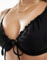 Boux Avenue Ibiza tie eyelet underwire bikini top in black