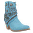 Фото #4 товара Dingo Bandida Paisley Studded Round Toe Cowboy Booties Womens Blue Casual Boots