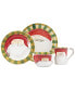 Фото #1 товара Old St. Nick Red Hat 4-Piece Place Setting