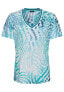 Women's 100% Cotton Short Sleeve Water and Placement Print T-Shirt