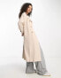 ASOS DESIGN – Weicher Trenchcoat in Steinbeige Серый, 38 - фото #3