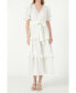 Фото #3 товара Women's Ruffled Lace Trim Duster Maxi Dress