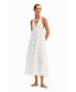 Women's Long plunging halter dress