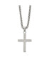 ფოტო #1 პროდუქტის Stainless Steel Polished Cross Pendant on a Box Chain Necklace