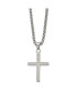 Stainless Steel Polished Cross Pendant on a Box Chain Necklace