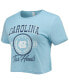 Women's Carolina Blue Distressed North Carolina Tar Heels Core Laurels Cropped T-shirt