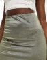 Фото #2 товара ASOS DESIGN satin twill maxi skirt in olive