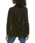 B. New York Notched Collar Wrap Jacket Women's Black S