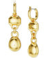 Gold-Tone Mixed Crystal Double Charm Hoop Earrings