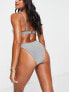 Фото #2 товара South Beach mix & match high waist bikini bottom in silver metallic