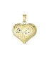 Фото #1 товара Bling Jewelry delicate Sparkling Diamond-Cut Real 14K Yellow Gold Romantic Gift Love Puff Heart Shape Pendant Necklace No Chain