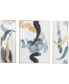 by Cosmopolitan White Porcelain Abstract Framed Wall Art with Gold-Tone Aluminum Frame Set of 3, 15.7" x 1.5" x 35.5"