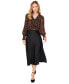 ფოტო #4 პროდუქტის Women's A-line Side-Zip Satin Midi Skirt