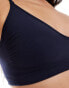 Фото #4 товара Vero Moda seamless deep v bra top co-ord in dark navy