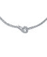 Фото #2 товара Bling Jewelry romantic Bridal Front Heart Latch Clasp Round AAA CZ Cubic Zirconia Bubble Bezel Tennis Necklace Collar For Women Silver Plated New Version