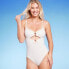 Фото #4 товара Women's Double O-Ring with Lace-Up Back One Piece Swimsuit - Shade & Shore
