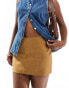 Фото #1 товара Bershka faux suede mini skirt in tan