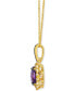 Grape Amethyst (2-1/3 ct. t.w.) & Diamond (1/3 ct. t.w.) Oval Halo Pendant Necklace in 14k Gold, 18" + 2" extender