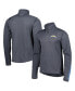 Фото #1 товара Men's Charcoal Los Angeles Chargers Quarter-Zip Sweatshirt