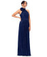 Фото #3 товара Women's Mock Neck Pleated Halter Gown