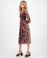 Фото #3 товара Women's Floral-Print Smocked Midi Dress