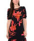 Petite Printed Caterpillar-Sleeve Flounce-Hem Dress