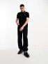 Fred Perry twin tipped logo polo in black