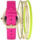INC International Concepts Women's Pink Strap Watch 38mm Gift Set, Created for Macy's