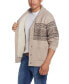 Фото #4 товара Men's Jacquard Sherpa Lined Button Down Sweater Jacket