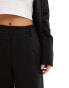 Vila Petite mix and match high waist wide leg trouser co-ord in black