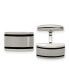 Фото #1 товара Stainless Steel Brushed Black Rubber Rectangle Cufflinks