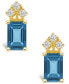 Фото #6 товара Серьги Macys London Blue Topaz & Diamond 14K Gold