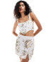 ASOS DESIGN celestial embellished sequin co-ord mini skirt in white