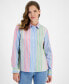 Фото #1 товара Women's Cotton Stripe-Print Shirt