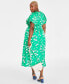 Фото #2 товара Trendy Plus Size Floral-Print Smocked Midi Dress, Created for Macy's